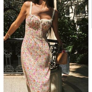 Floral maxi dress with braided straps.Lightweight fabric. New with tags. Size M.